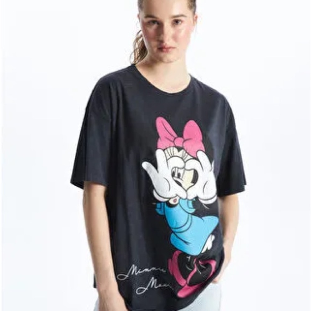 Black Minnie Mouse Graphic T-Shirt